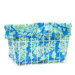 CruiserCandy - Blue/Green Hibiscus Bicycle Basket Liner
