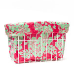 CruiserCandy - Coral/Green Hibiscus Bicycle Basket Liner